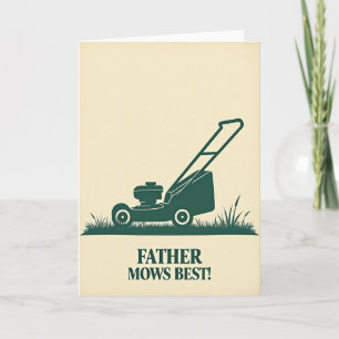 Green Lawn Mower Fathers Day Card
