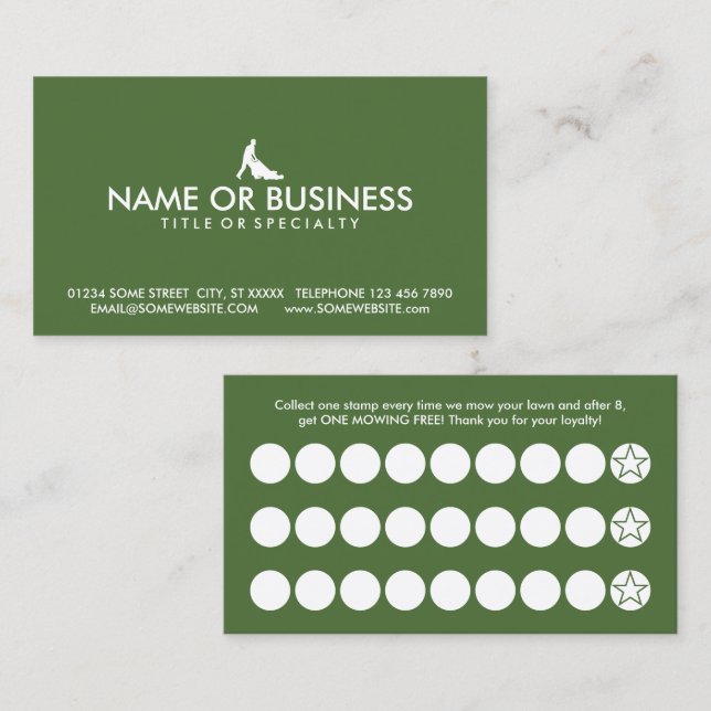 green lawn mowing loyalty (Front/Back)