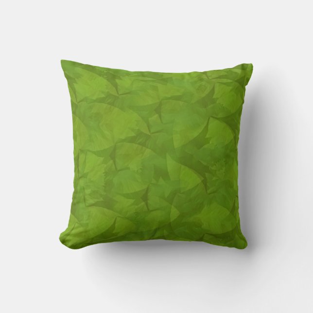 Green Leaf Abstract Art Design Pillow (Front)