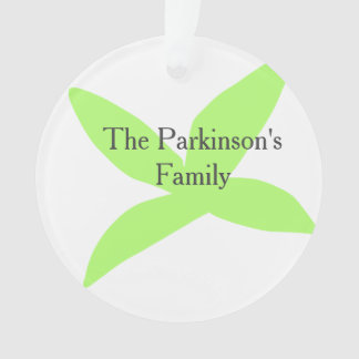 Green leaf abstract pastel family name retro boho