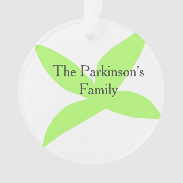 Green leaf abstract pastel family name retro boho  (devant)