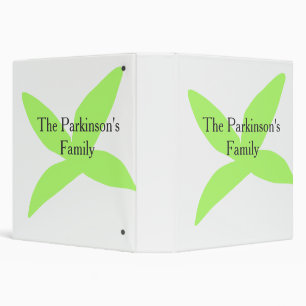 Green leaf abstract pastel family name retro boho binder