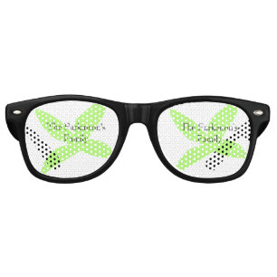 Green leaf abstract pastel family name retro boho  sunglasses