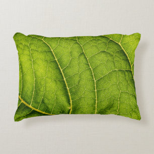 Green leaf accent pillow