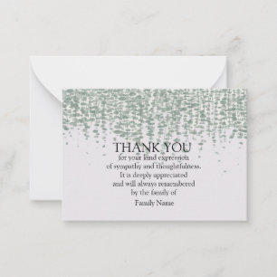 Green Leaf After Funeral Thank You Card