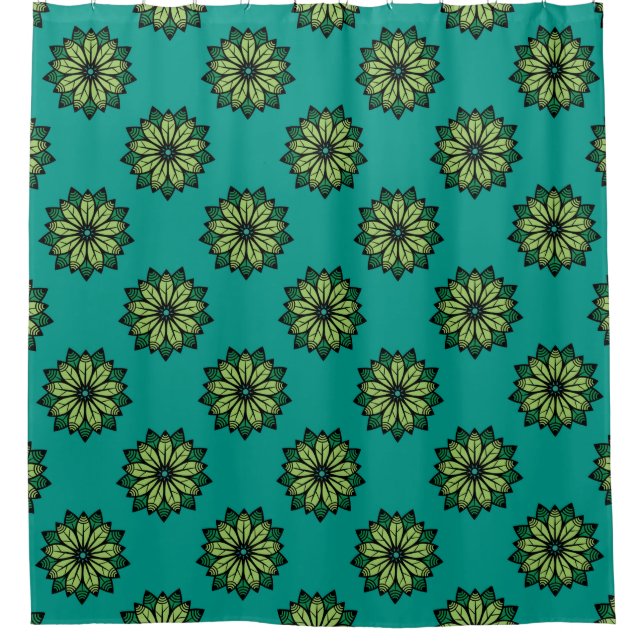 Green Leaf and Flower seamless pattern background. (Front)