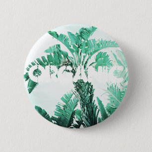 Green leaf banana plant 2 inch round button