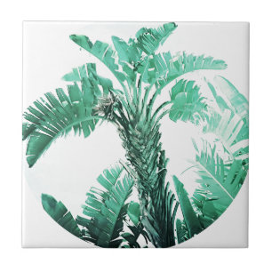 Green leaf banana plant tile