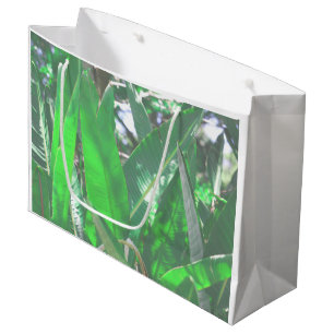 Green leaf banana type plant leaves pastel large gift bag