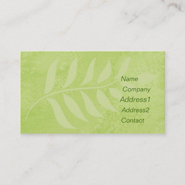 green leaf business card. card (Front)