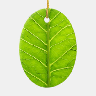 Green leaf ceramic ornament