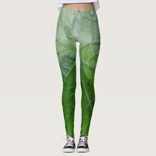 Green Leaf Detail Leggings (Front)