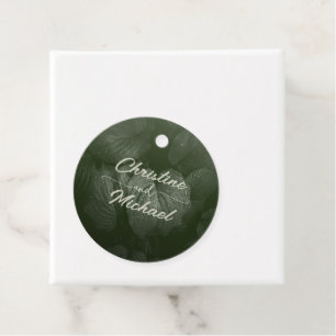 Green leaf elegant greenery spring wedding favour tags