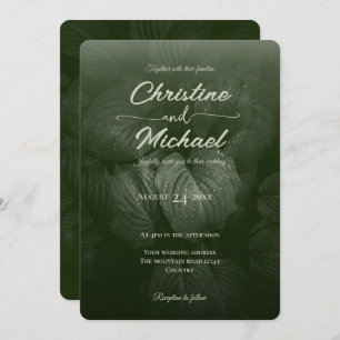 Green leaf elegant greenery spring wedding invitation