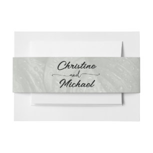 Green leaf elegant greenery spring wedding invitation belly band