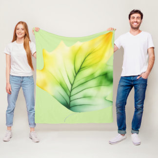 GREEN LEAF FLEECE BLANKET