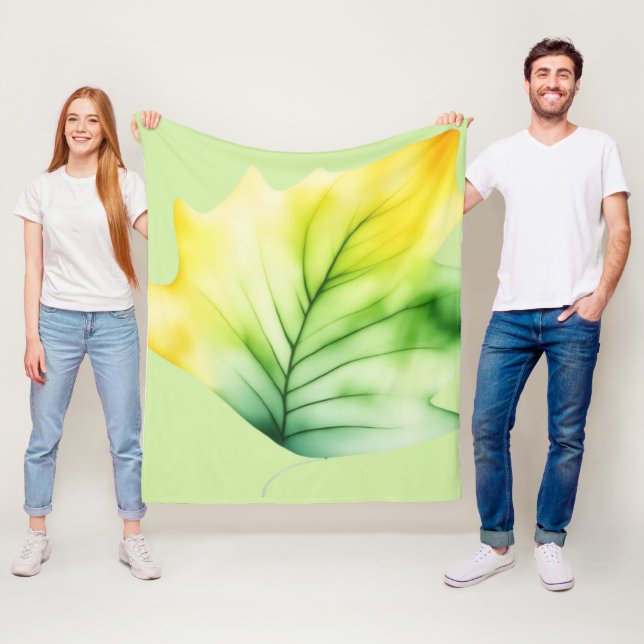 GREEN LEAF FLEECE BLANKET (In Situ)