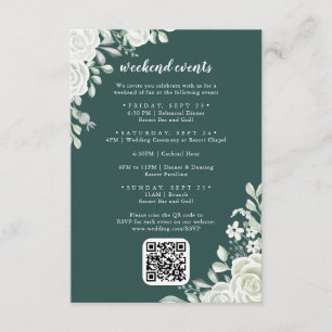 Green Leaf Flora Weekend Events Enclosure Card