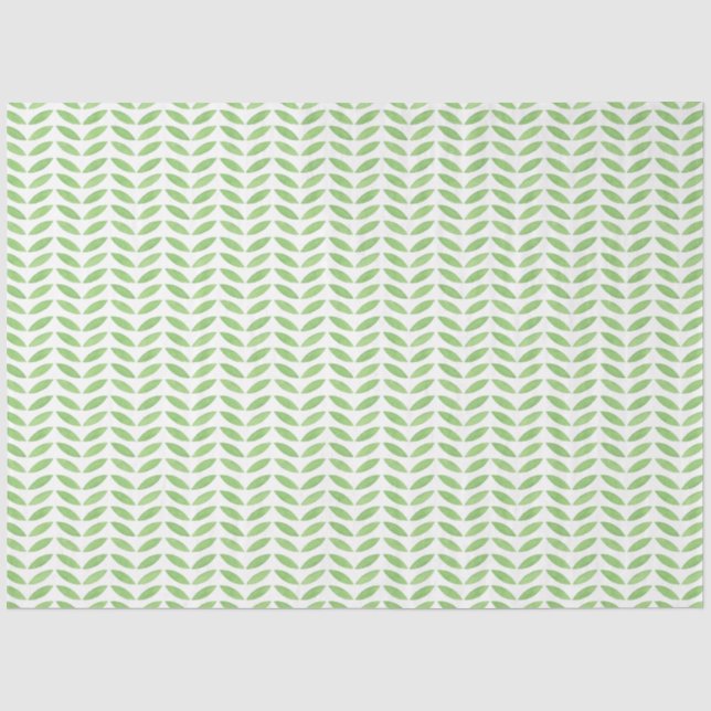 Green Leaf Floral Pattern Tissue Paper (Front)