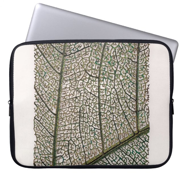 Green leaf laptop sleeve (Front)
