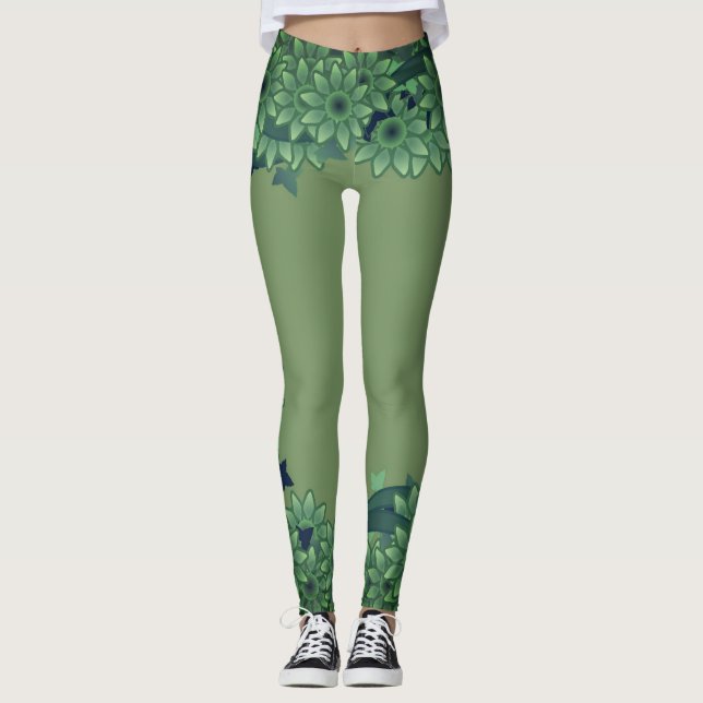 GREEN LEAF Leggings (Front)