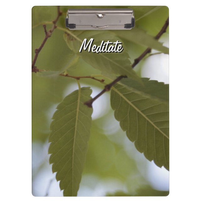green leaf meditate nature garden photo branch clipboard (Front)