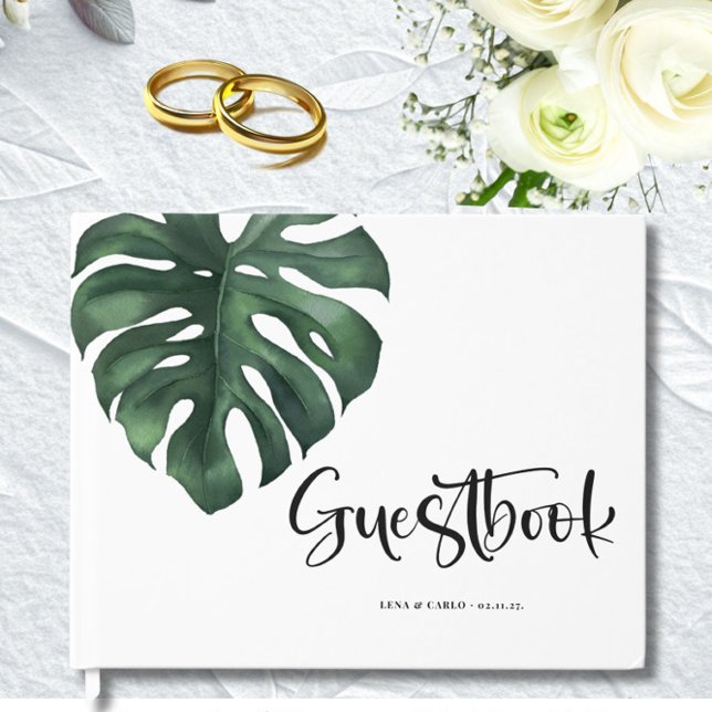Green Leaf Monstera Wedding Guest Book (Creator Uploaded)