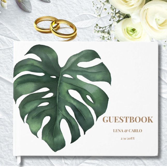 Green Leaf Monstera Wedding Guest Book (Creator Uploaded)