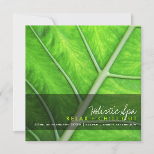 Green Leaf Nature Holistic Spa Photo Party Invite