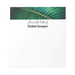 Green Leaf Palm Frond Nature Photo Notepad
