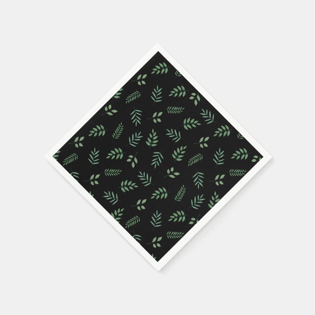 Green Leaf Party Napkins – Fresh Botanical Look (Corner)