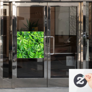 Green Leaf Pattern – Botanical Nature Art Window Cling