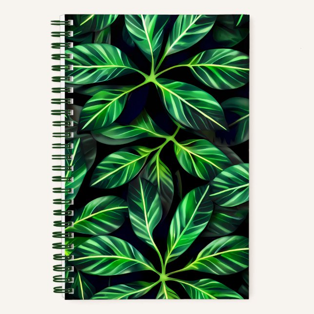 Green leaf pattern notebook (Front)