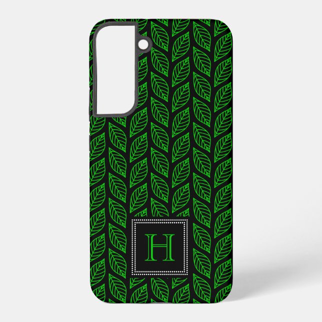 Green Leaf Pattern Samsung Galaxy S22+ Case (Back)