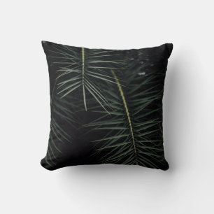 GREEN LEAF PLANT DURING NIGHTTIME THROW PILLOW