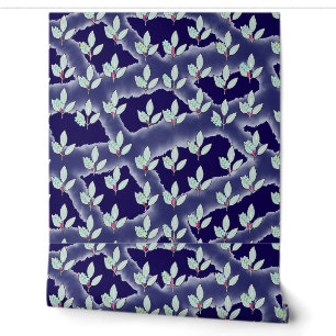 Green Leaf Rainbow Blue Grid Home Decor Wallpaper