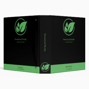 Green leaf Real estate white Marble custom Busines Binder