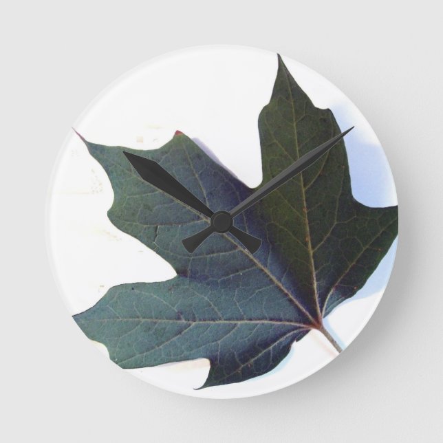 Green Leaf Round Clock (Front)