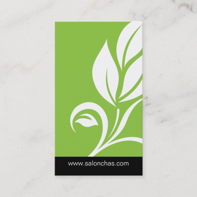 Green Leaf Salon Spa Business Card (Front)