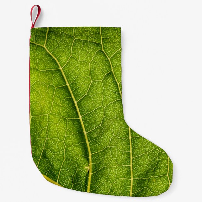 Green leaf small christmas stocking (Front)