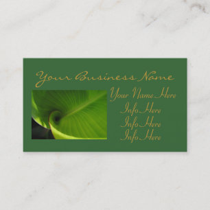 Green Leaf Swirl Business Card