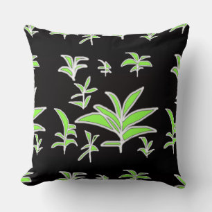 Green Leaf  Throw Pillow