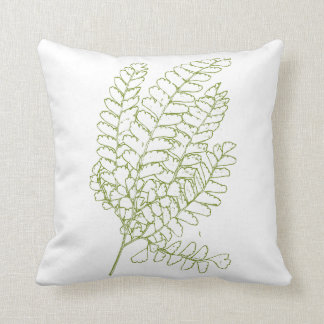 Green Leaf Throw Pillow