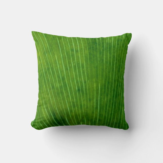 Green Leaf Throw Pillow (Front)