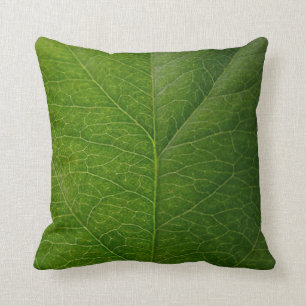 Green Leaf Throw Pillow