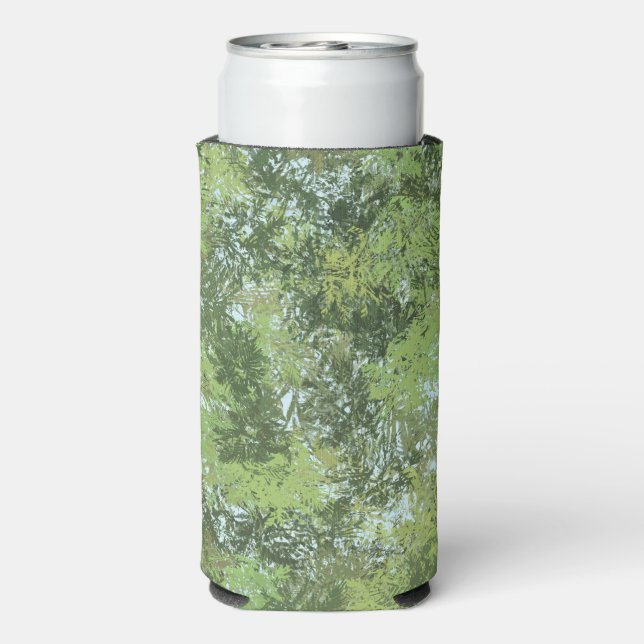 Green Leaf Trees With Blue Sky Peaking Through Art Seltzer Can Cooler (Seltzer Back)