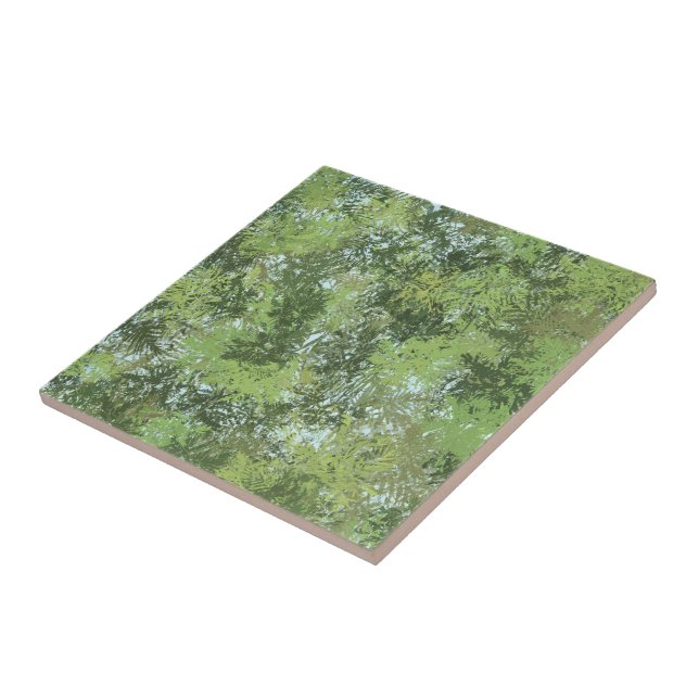 Green Leaf Trees With Blue Sky Peaking Through Art Tile (Side)