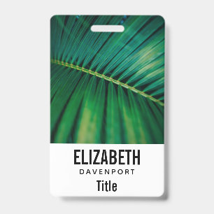 Green Leaf Tropical Forest Nature Photo Badge