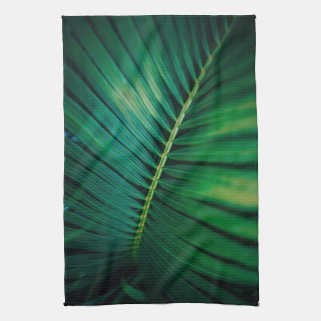 Green Leaf Tropical Forest Nature Photo Kitchen Towel (Vertical)