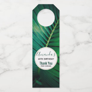 Green Leaf Tropical Forest Nature Photo Thank You Bottle Tag